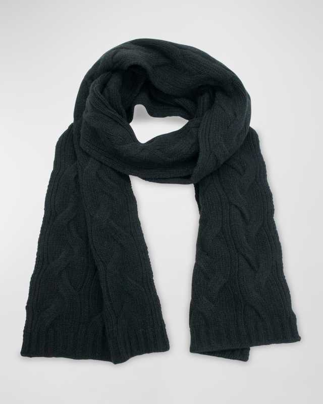 Giant Cable Knit Cashmere Scarf
